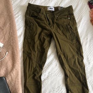 Paige army green skinny jeans